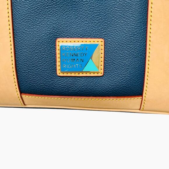 Vintage Dooney & Bourke Robert F. Kennedy Human Rights Blue Leather Bag - Picture 2 of 13